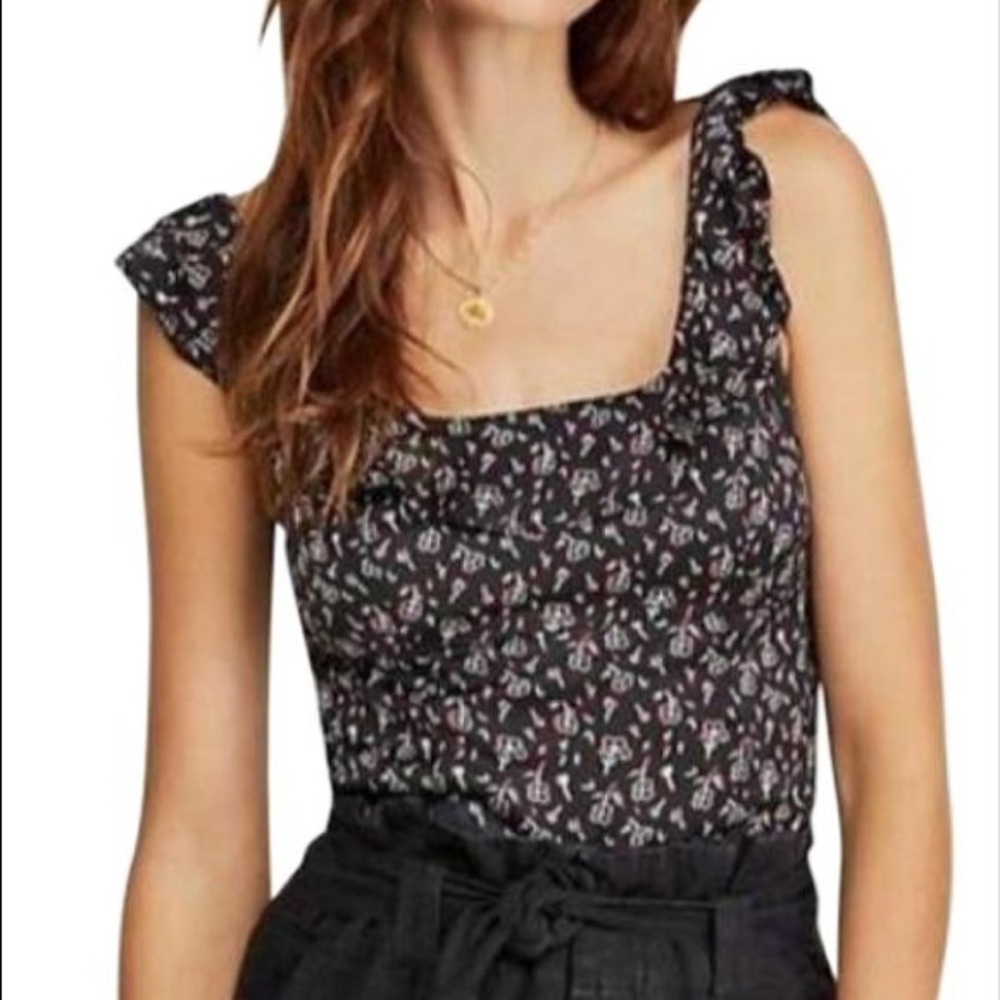 Free People Stay with You Ruffle Crop Top …